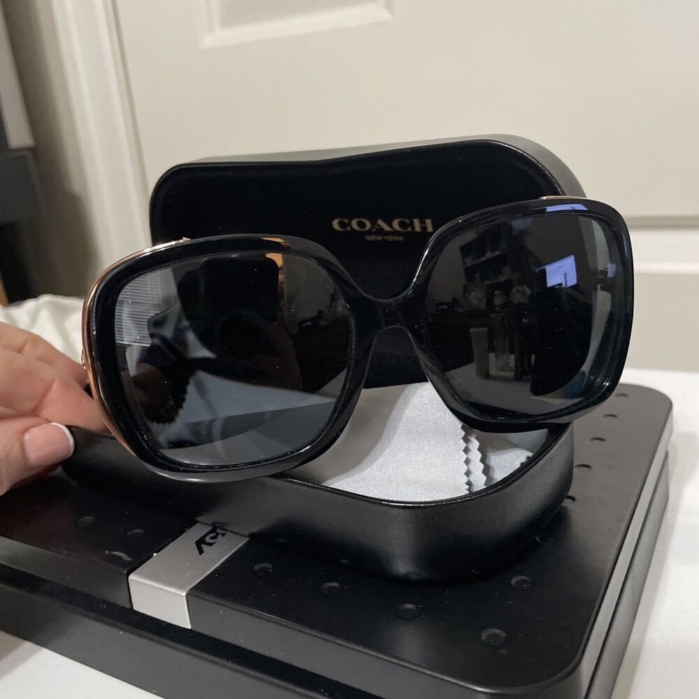 FRAMES ONLY Coach Grey Gradient Square Ladies Sunglasses HC8423U 50023C BLACK